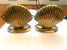 Two Vintage Mario Solid  Brass Scalloped Sea Shell Small 5