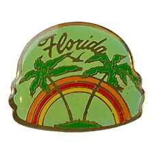 Vintage Florida Lapel Pin Palm Tree Sunset Travel Souvenir Vacation Gift picture