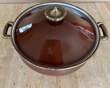 Vintage MIKASA~ Chocolate Brown Enamelware 3.25 Qt 