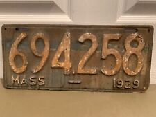 Vintage 1929 Massachusetts License Plate Auto car metal 694 258 picture
