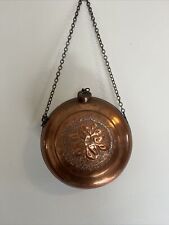 Antique Copper Canteen Drinking Flask Hand Hammered Floral picture
