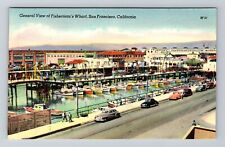 San Francisco CA-California, View Of Fisherman's Wharf, Antique Vintage Postcard picture