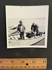 FOUND VINTAGE PHOTO PICTURE Two In A Boat picture