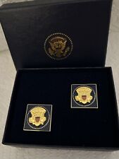 Official Trump White House Cufflinks Blue Gold President Republican GOP Rare picture