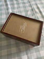 Vintage wood Polo Ralph Lauren Display Box with Sliding Lid Original Paper Back picture