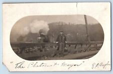 Des Moines Iowa Postcard RPPC Photo Plutocrat Mayor With Cigar Locomotive 1918 picture