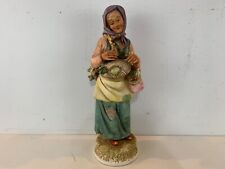 Vintage Peasant Old Woman Large Ceramic Figurine picture