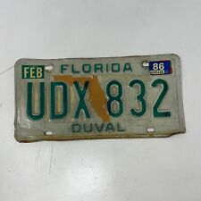 Vintage 1986 Florida License Plate Duval County UDX 832 picture