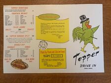vintage menu from Big Topper Drive In restaurant Topeka Kansas picture