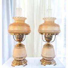 Vintage Pair Quoizel Satin Hurricane 'Gone With The Wind' Table Lamps picture
