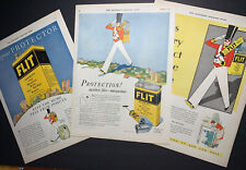 Lot Of 3 Flit Bug Exterminator Ads 1927 Great Graphics Standard Oil Co picture