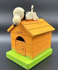 Vintage Schmid 1970 Wood Music Box Peanuts Snoopy Doghouse w/Woodstock picture
