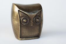 Vintage Mid Century Brass Brutalist Athena Owl Statue / Great Condition picture