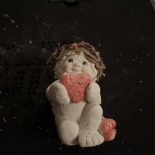 BABY DREAMSICLE ANGEL FIGURE KNEELING WITH I LOVE YOU HEART 3 INCHES TALL picture