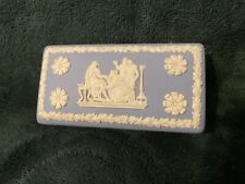 Wedgewood Pale Blue Jasperware Small Rectangle Trinket Box Neoclassical Scenes picture