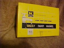 VINTAGE METAL GRIZZLY FAUCET WASHERS STORAGE / SORTING ADVERTISING BOX picture