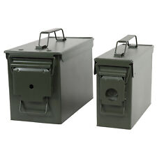 Redneck Convent Metal Ammo Storage Box 2p - Green .30 and .50 Cal Locking Can picture
