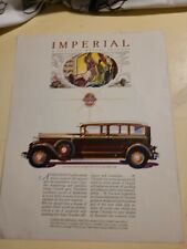 1929 CHRYSLER IMPERIAL 7 SADEN ANTIQUE CAR AD VTG CLIPPING AUTO SIGN ART PHOTO picture