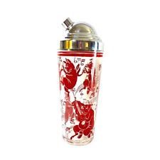 Vintage Hazel Atlas Cocktail Shaker with Dancing Red Pigs picture