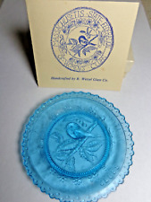 Vintage 1982 Wetzel Glass Blue Cup Plate Mass. State Federation of Women's Clubs picture