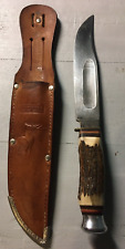 Vintage German Compass 844  Bowie Knife Stag Solingen w/Sheath picture
