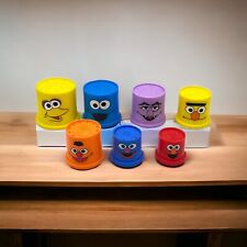 Vintage 1999 TYC Sesame Street Stacking Cups Nesting Set of 7 Missing Grouch picture