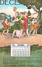 VIntage Postcard-12-1911 Calendar,Beutel Business College, WA, Children Parading picture
