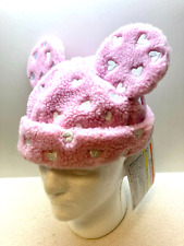 Japan Tokyo Disney Resort Ears Mickey limited Fluffy Winter Pink Heart Cap Hat picture