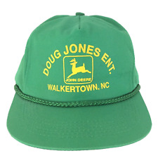 Vtg John Deere Logo Hat Doug Jones Farming Trucker Tractor Walkertown NC Dad Cap picture