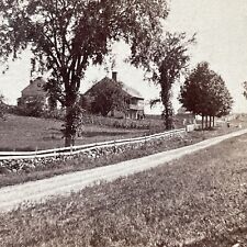 Antique 1870s Wentworth New Hampshire Town View Stereoview Photo Card V1929 picture