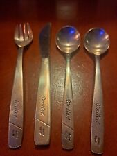 Vintage MCM United Airlines Silverplated Flatware Set Fork 2-Spoons Knife  picture