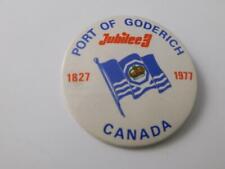 PORT OF GODERICH JUBILEE 1827 1977 FLAG VINTAGE  BUTTON PIN SOUVENIR CANADA picture