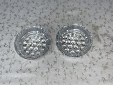Pair Of  1970's Ashtray Libbey Nob Hill Clear Glass Hobnail Bubble Bottom MCM 4