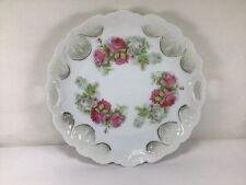 W91 Vintage Antique  German Bavaria Floral Rose Design Porcelain Plate picture