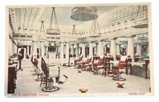 c1915 Postcard Barber Shop The Blackstone Chicago Spittoons Barber Chairs picture
