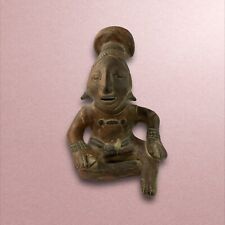 13” Vintage Pre Columbian Mexican Terracotta Sculpture Jalisco Male Figure picture