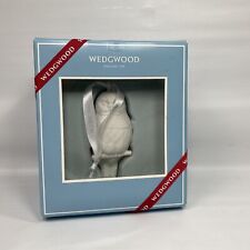Wedgwood England Christmas Owl Hanging Ornament In Box White Holiday Decoration picture