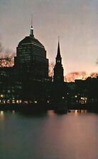 Boston, MA, Boston at Twilight from Public Gardens, Vintage Postcard a5274 picture