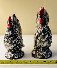 PRETTY PAIR OF CERAMIC ROOSTER AND HEN FIGURINE picture