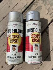 2x Vintage Rustoleum Spray Paint Can 470 Ready Mixed Aluminum Large Scotty Lot picture