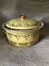 Hall’s Superior Quality 1950’s Covered Casserole Yellow And Gold picture