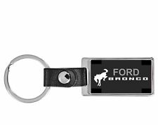Ford Bronco Car Chrome Leather key ring  Key Chain Fob 4 x 4 Offroad picture