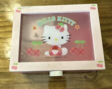 Vintage Hello Kitty Music Jewelry box  Wood Pink  Cherries Rare Sanrio 2003 picture
