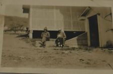 Antique Cabinet Card Photo 1880s Victorian In Hard Case Two Men Out By The Barn picture