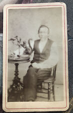 Rare Antique CDV Photo Taxidermist With Birds & Squirrel Mount  picture