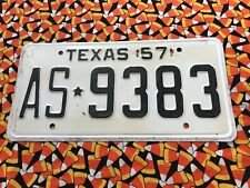 1957   TEXAS  PASSENGER  LICENSE  PLATE  AS9383 picture