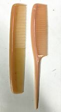 Vintage Pink Nylon Rat Tail Teasing Fine Tooth Styling Hair Combs Lot of 2 (a) picture