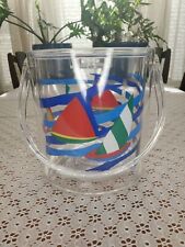 Vintage 80's summer place 3QT acrylic ice bucket Sailing Boats Clear  picture