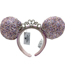 2022 Headband Minnie Mouse Disney Parks Tiara Sequin Princess Crown Ears Pink picture