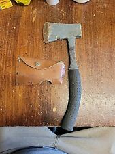 Vintage solid steel camping hatchet With case. picture